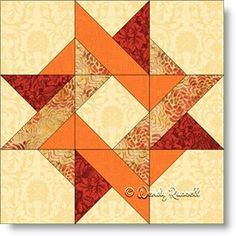 an orange and yellow quilt block