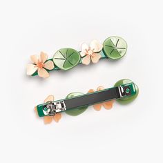 Nasturtium French Barrette Happy Hair, Embroidery Jewelry, Hair Accessory, Hair Accessories, Angeles