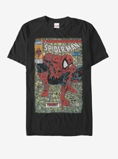 Superhero Fashion, Marvel Clothes, Comic Cover, Book Tshirts, Spiderman Comic, Man Thing Marvel, Men's Graphic T Shirt, Baggy Pants, Mode Vintage