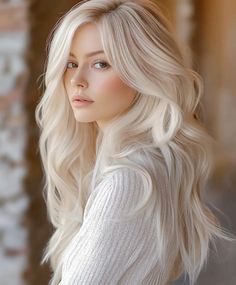 Fall Winter Balayage, Winter Balayage, Platinum Blonde Hair Color Ideas, Blonde Long Hair, Hair Color Ideas For Fall, Blonde Shades, Platinum Blonde Hair Color, White Blonde Hair, Blonde Hair Color Ideas