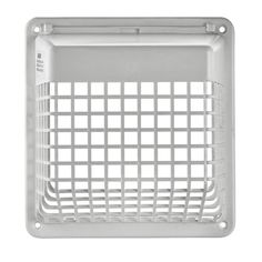 an empty white plastic basket on a white background