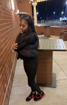 Stacked Leggings Outfit Black Women, Jordan 4 Outfit Women Black, Jordan 4 Outfit Women, Outfits Highschool, Fly Fits