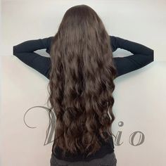 Brown Extra Long Curly Wavy Wig Without Bangs | Synthetic Wig | 30 Inc – VIKIO Smell Hair, Curly Synthetic Wig, Brown Curly Hair, Natural Looking Wigs, Natural Hair Wigs, Wavy Wigs, Wig Party, Deep Curly, Middle Part