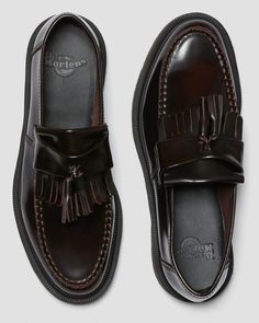 Cherry Red Dr Martens, Dr Martens Loafers, Red Dr Martens, Dr Martens Adrian, Dr Shoes, Elegante Casual, Men Loafers, Mens Fashion Casual Outfits