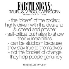 the words earth signs are written in black and white