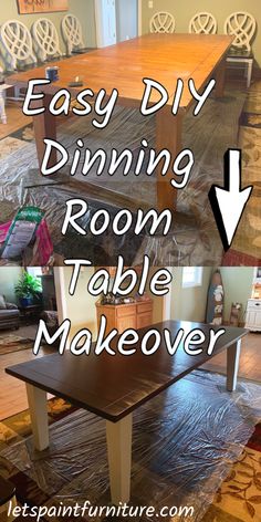 an easy diy dining room table makeover