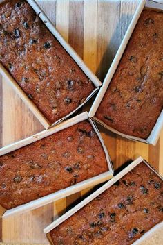 six pieces of chocolate chip banana bread on a cutting board