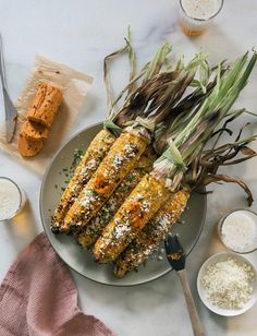 grilled corn on the cob with parmesan cheese