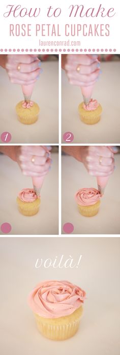 how to make rose petal cupcakes