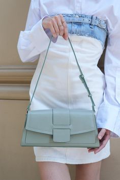 Mint Rectangle Bag bag LUNARITY GARAGE Trendy Green Rectangular Shoulder Bag, Trendy Rectangular Box Bag For Spring, Trendy Spring Rectangular Box Bag, Trendy Green Shoulder Bag For Office, Elegant Green Baguette Bag For Office, Trendy Green Square Box Bag, Green Rectangular Baguette Bag For Office, Green Rectangular Baguette Bag For Travel, Versatile Green Square Shoulder Bag