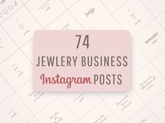 a pink sticker with the words 74 jewelry business instagramm posts on it