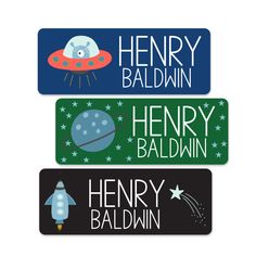 three stickers with the words henry baldwin, henry baldwin and henry baldwin