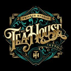 the logo for private studio tea house tattoo