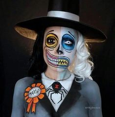 Tim Burton Halloween Costumes, Nightmare Before Christmas Makeup, Christmas Makeup Tutorial, Fantasy Make-up, Halloween Make-up Looks, Nightmare Before Christmas Halloween, Halloween Makeup Scary, Halloween Makeup Inspiration