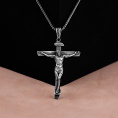 Unique Crucifixion of Jesus Christian Men Necklace, Sterling Silver Cross Pendant, Faith Necklace, Cross Necklace For Father, Gift For Wife Made of 925 silver and handcrafted by hand, this ring is not only an accessory piece that complements your daily elegance, but also has details that will reflect your character and style. It is also a great gift to give to your loved ones on their special days. At SavisSilver, we always give importance to the satisfaction of our customers, we recommend you t Crucifixion Of Jesus, Faith Necklace, Necklace Cross, Christian Men, Sterling Silver Cross Pendant, Father Gift, Silver Cross Pendant, Sterling Silver Cross, Gift For Wife