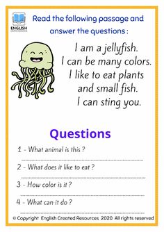 an octopus and jellyfish reading activity for kids to learn how to read the text