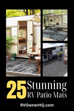 the cover of 25 stunning rv patio mats