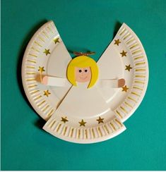 a paper plate with an angel on it