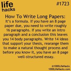 a yellow background with the words how to write long papers