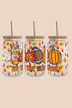 Tis the Season Fall Football 16oz Libbey Glass Tumbler - ShopSpoiled Concert Bags, Wine Stickers, Sublimation Images, Fall Football, Glass Tumblers, Christmas Accessories, Libbey Glass, Christmas Stocking Stuffers, Plastic Straw