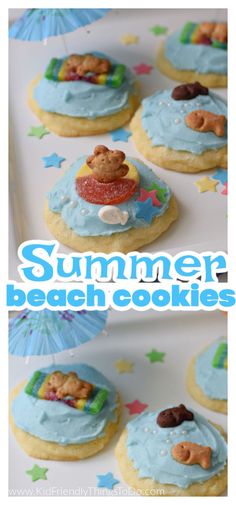 summer beach sugar cookie Vbs Snacks, Season Recipes, Graham Cookies, Beach Cookies, Road Trip Food, Summer Baking, Winter Beach, Summer Cookies, July Fourth