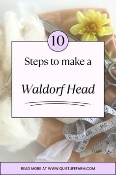 scissors, tape and flowers with the words 10 steps to make a wallflower head