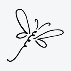 a black and white drawing of a dragonfly