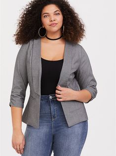 Chiffon Babydoll Dress, Workwear Essentials, Plus Size Blazer, Drape Jacket, Lightweight Blazer, Knit Blazer