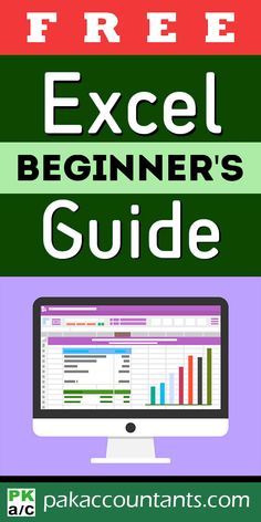 the free excel beginner's guide is shown in front of a computer screen