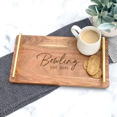 Wooden Serving Tray - K&J Keepsakes New Neighbor Gifts, Pottery Platters, Custom Serving Tray, Engraved Serving Tray, Personalized Serving Tray, Personalized Tray, Wooden Memory Box, Wooden Serving Tray, Pottery Platter