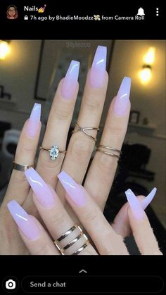 Nails And Rings, French Pedicure, Long Nail Art, Solid Color Nails, Colorful Nails, Nails Now, Simple Acrylic Nails