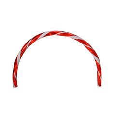 a red and white candy cane on a white background