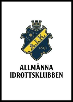 the logo or sign for an official soccer team, called almanna idrotskubben