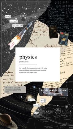 the cover of physics, with an image of saturn and other planets in space behind it