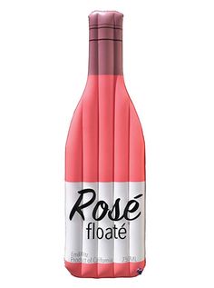 a bottle of rose wine with the word rose floate on it's side