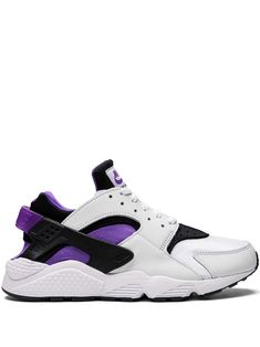 purple/black/white leather round toe front lace-up fastening logo patch at the tongue branded insole rubber sole These styles are supplied by a premium sneaker marketplace. Stocking only the most sought-after footwear, they source and curate some of the most hard to find sneakers from around the world. Nike Air Huarache White, Nike Air Max Ltd, City Sneakers, Purple Punch, Woven Shoes, Purple Sneakers, Huarache Run, White Sneakers Women, Nike Sneakers Women