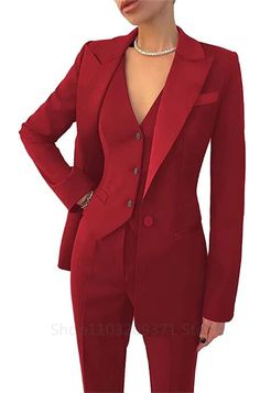 Fashion Plus Size Women Blazer 3 Pcs Elegant Long Sleeve Suit Jackets Vest and Straight Pants Suit Female Business Outfits New SPECIFICATIONS Material: COTTON Material: POLYESTER Material: wool Decoration: Pockets Fabric Type: Woolen Hign-concerned Chemical: None Front Style: Pleated Fit Type: STRAIGHT Pant Closure Type: zipper fly Clothing Patterns: STRAIGHT Item Type: Pant Suits Collar: Turn-down Collar Waist: Mid Waist Closure Type: Double Breasted is_customized: No Size Chart [New In 20240925] Female Business Outfits, Womens 3 Piece Suit, Pant Suits For Women, Long Sleeve Suit, Tuxedo Women, Fly Outfit, Women Blazer, Office Job, Business Pants