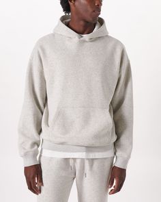 Our new oversized hoodie in our softAF fabric and drop-shoulder fit, featuring front pouch pocket and banded hem and cuffs. Male Features, Abercrombie Men, Refined Fashion, Stylish Hoodies, Sweat Set, Men's Tops, Grey Material, Hoodie Outfit, Mens Winter Fashion