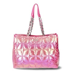 Tote-ally cute! Paris Hiltons Carson Quilted Nylon Tote is a fun fashion accessory and a functional handbag for your everyday outings. The exterior features a quilted design thats iridescent for a color-changing finish. The large, divided storage compartments are roomy for all of your items on the goso easy to organize for peace of mind, too. Only at Walmart. Size: one size.  Color: Pink.  Gender: female.  Age Group: adult. Shoes Outfit Fashion, What In My Bag, Girly Accessories, Whimsical Fashion, Coin Bag, Cute Purses, Nylon Tote, Paris Hilton, Fun Fashion