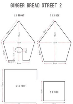 the ginger bread street 2 pattern is shown with measurements for each side and two sides