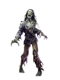 a drawing of a zombie character with long hair and fangs on his face, arms and legs