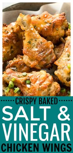 crispy baked salt and vinegar chicken wings are the perfect appetizer for any meal