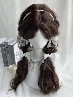 Hair inspo⭑.ᐟ Angelcore Hairstyles, Wavey Hair Styles Long, Angel Hairstyle, Soft Curls For Long Hair, Angelic Hairstyles, Winter Updos, Elegant Hairstyles For Medium Hair, Fancy Hairstyles For Long Hair, Witch Hairstyles