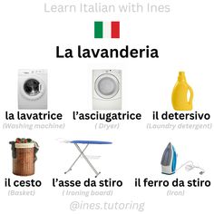 there are many different things that can be found in this language, including laundry and washing machines