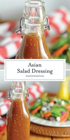 This Asian Salad Dressing is a great copycat recipe for what you get at Japanese steakhouses like Benihana or Kobe! It's a sweet ginger and sesame combination! #asiansaladdressing #gingersaladdressing #japanesesaladdressing www.savoryexperiments.com Sesame Salad Dressing, Ginger Asian, Healthy Dressing Recipes, Dressing Healthy, Asian Dressing