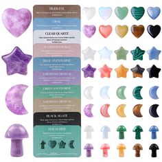 PRICES MAY VARY. crystal set Jar Filler Ideas, Filler Ideas, Heart Moon, Rocks And Fossils, Magic Stones, Crystals Healing Properties, Crystal Healing Stones, Crystal Shapes, Crystal Meanings