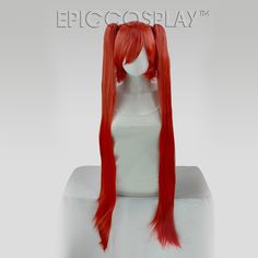 Eos Apple Red Mix Long Pigtail Wig Set Long and glamorous twintails are exactly what cosplay dreams are made of. Those dreams are about to become a reality, as you can now wear this adorably classic hairstyle with ease thanks to our Apple Red Mix long pigtail wig set. Our beautiful bob cut Chronos style serves as the base for this long pigtail wig set. This style is specifically fashioned to frame and flatter the face, making it the perfect base for such an adorable hairstyle. Versatile front ba Pigtail Wig, Front Bangs, Pony Hairstyles, Rainbow Wig, Straight Ponytail, Anime Wigs, Cosplay Hair, Mixed Hair, Classic Hairstyles