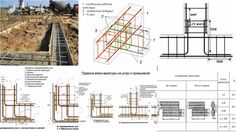 an image of some drawings and plans for a construction project in the country, including concrete blocks