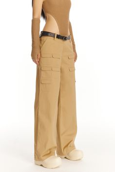 Fits true to size Stretch material 10 functional pockets detail Low waist wide leg fit Belt is sold seperately 95% Cotton 5% Spandex Siyu is wearing XS Siyu is 5'9 - 175 cm Siyu Bust 31.5''/80CM Waist 22.5''/59CM Hip 35.8''/91CM Size Waist (cm) Hips (cm) Inseam (cm) Length (cm) XXS 66 86 79 100 XS 72 100 80 101 S 72 100 81 103 M 76 106 82 105 L 80 110 82 107 XL 84 114 83 109 Low Waist, Womens Fashion Trends, Pocket Detail, Cargo Pants, Khaki Pants, New Arrivals, Wide Leg, Clothes For Women, Pants