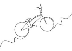 a single continuous line drawing of a bicycle